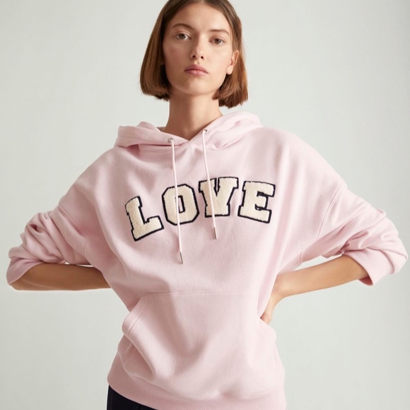 Tory Burch Pink Hoodie with Love Appliqué - Picture 1 of 9